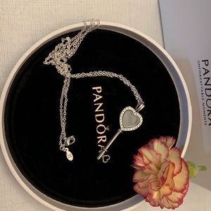 Pandora key necklace includes zirconia